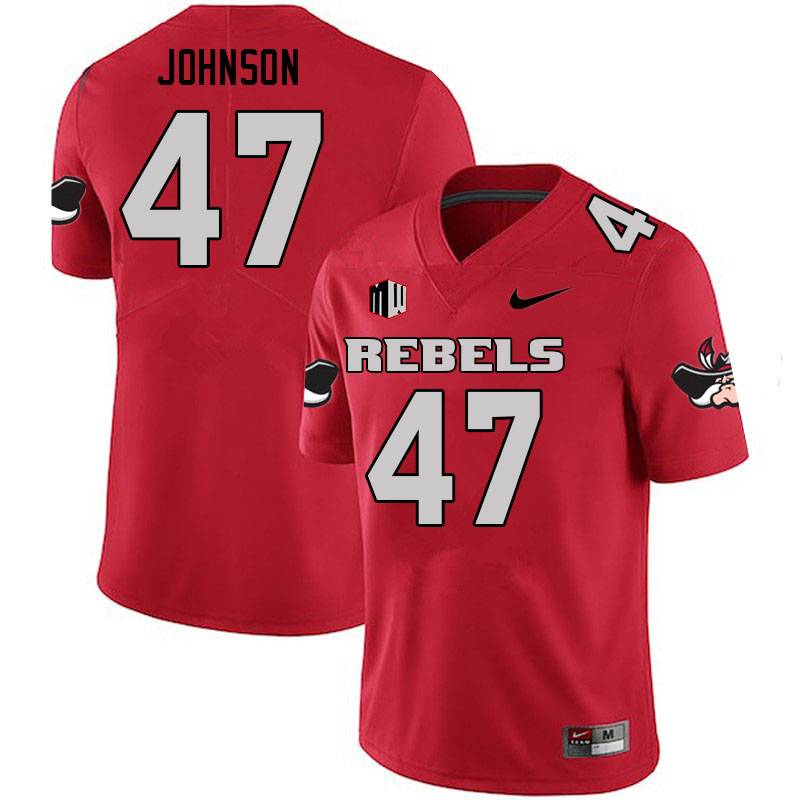Men #47 Malcolm Johnson UNLV Rebels College Football Jerseys Sale-Scarlet